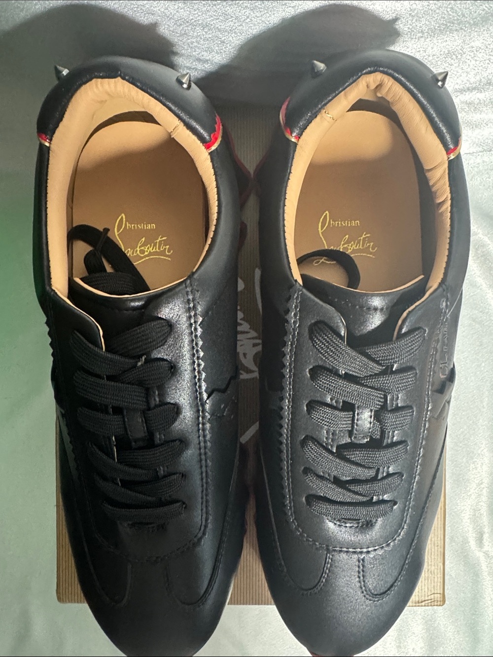Christian Louboutin Loubishark Sneakers in Black Leather🔥New! Size: 12 - Picture 9 of 12